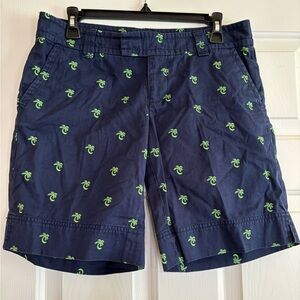 Lilly Pulitzer Blue and Green Palm Tree Print Palm Beach Fit Women's Shorts